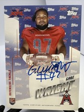 2020 Topps RC Rookie XFL Football Gabe Wright Auto Card #AU-GW
