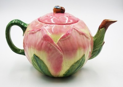 Beswick Gardena Teapot 1930s Hand Painted Parrot Tulip & Bumblebee Rare