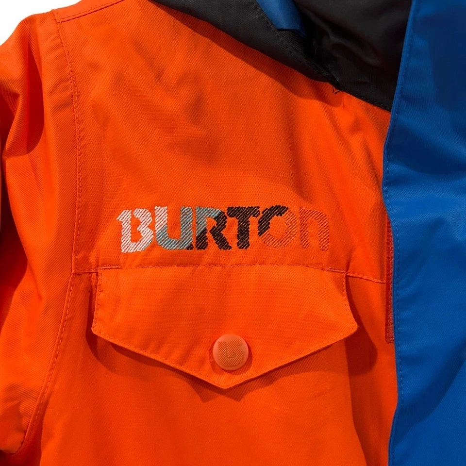 Burton boys kids Dryride Snow Jacket ski snowboarding M 10/12 orange blue black - Image 3 of 4
