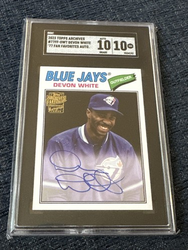 Devon White 2023 Topps Archives #77FF-DWT Auto SGC 10/Auto 10 GEM MT Blue Jays - Picture 1 of 3