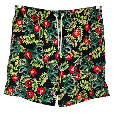 Dragon Ball Z Swim Shorts Trunks Mens Medium Dragon Floral Anime Resort Beach