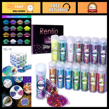 16 Color Chameleon Chunky Glitter Set - 10g Each, Color Shift Resin Flakes for C