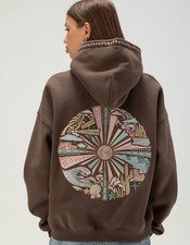 MALIBU SKYYE Around The Sun Womens Hoodie, Color: BROWN