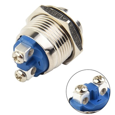 12V 16mm Metal Waterproof Push Button Momentary On Off  Switch Start Brass