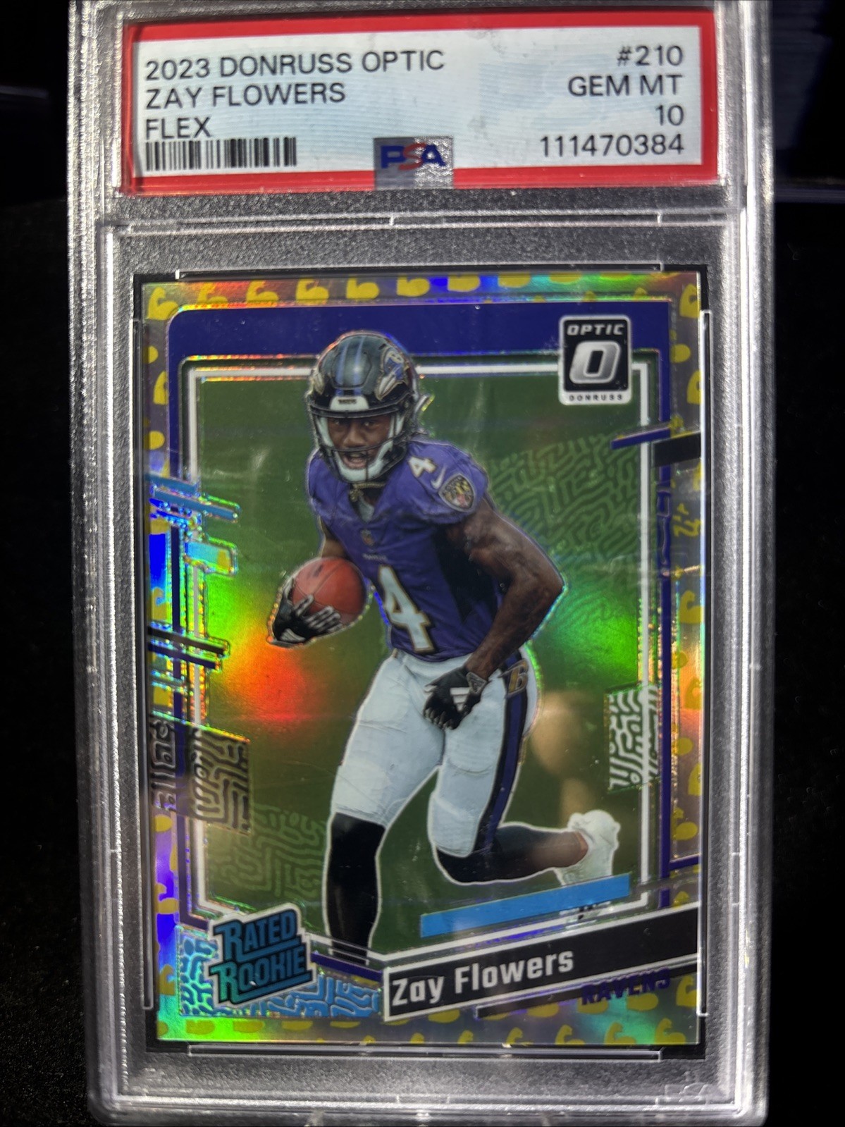 2023 Panini Donruss Optic - Rated Rookie Zay Flowers #210 Flex Prizm /149 (RC)