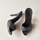 Dior Galliano Grey black silver Buckle Heels Eu 35 / UK 2 / US 4 DIRECT $450