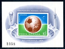 ROMANIA 1974 BLOCK115 ** MNH FLAWLESS FOOTBALL WORLD CUP (F6623