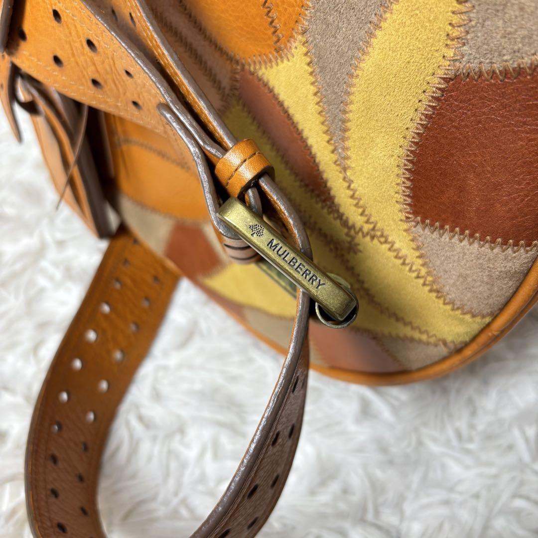 Mulberry ボストンバッグ ショルダー パッチワーク レザー マルチカラー Mulberry Boston Bag Shoulder Patchwork Leather Multicolor