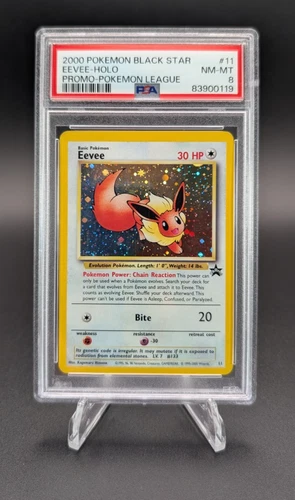 Eevee 2000 Pokemon Black Star Promo Pokemon League #11 PSA 8