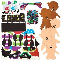 Baker Ross FC901 Moosgummi Piraten Bastelset Mit Perlen - 5Er Pack, Set FüR