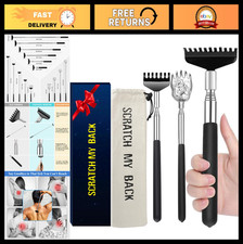 Oversized Back Scratcher Set - 3 Pack Portable Extendable Stainless Steel Massag