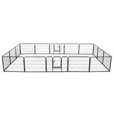 Dog Playpen Black Powder-coated steel