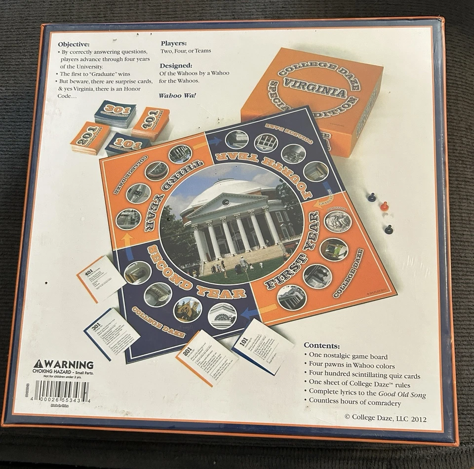 NEW - College Daze Special Edition - The University Of Virginia Board Game! - Image 2 of 2