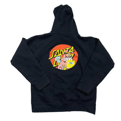 Santa Cruz Hoodie Men Small Black Sponge Bob Skate Surf Sweatshirt Adult