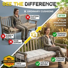 TaiBest Garden Bench Cushion Tufted Patio Seat Pad Grey 36X14"