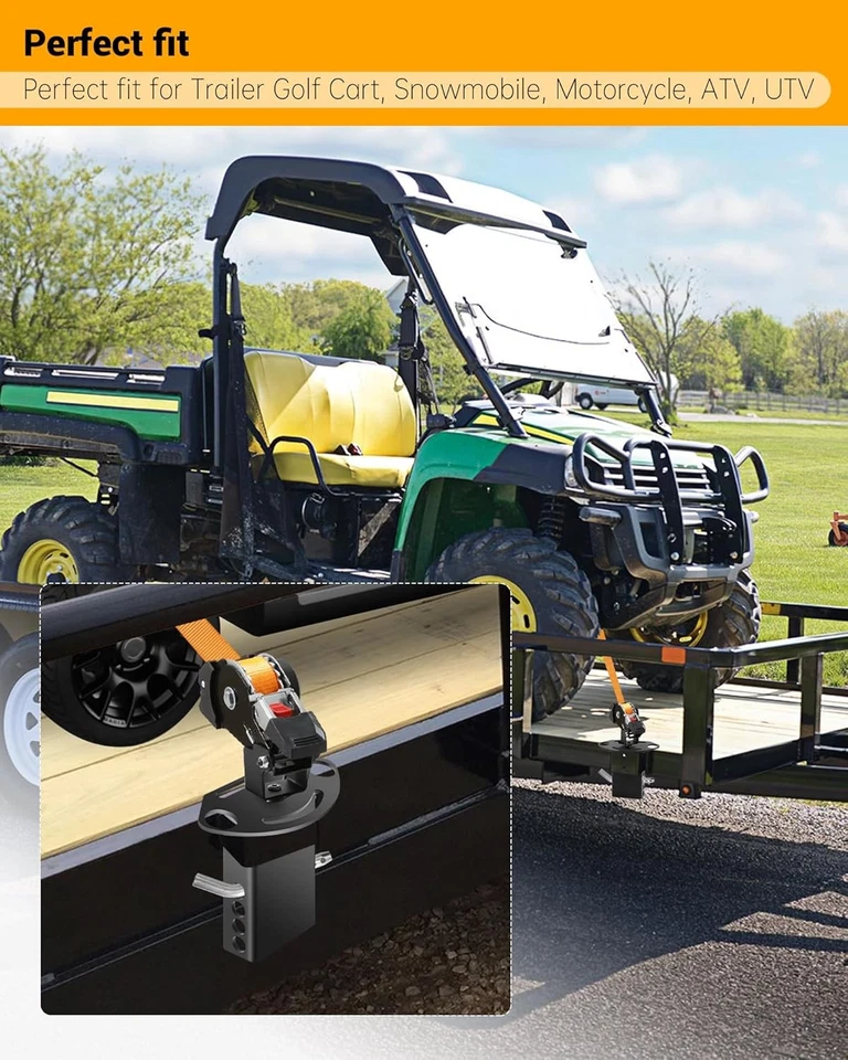 Correas de trinquete retráctiles de doble pivote para cama de remolque, rotación multiángulo (4P) Foto 4 de 4