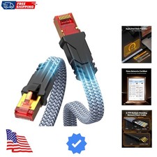 Cat 8 Ethernet Cable 3.3 FT, Braided Heavy Duty High Speed Internet/LAN/Netwo...
