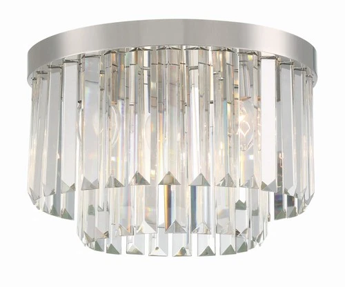 Crystorama Lighting Group HAY-1400 Hayes 4 Light 16"W Flush Mount - Nickel - Picture 1 of 9