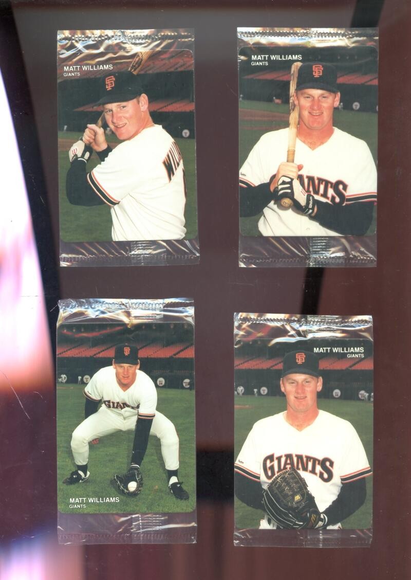 1990 Mother's Cookies Matt Williams Complete Set Pack Baseball Card 1 2 3 4