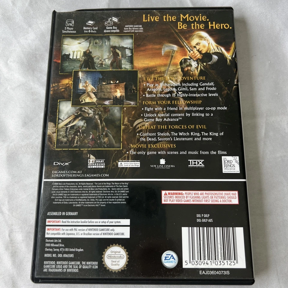 Lord Of The Rings Return Of The King Nintendo GameCube Video Game PAL Rare 00s - Image 2 of 4