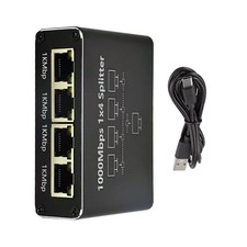 New RJ45 Gigabit Ethernet Splitter 1000Mbps LAN Network Internet 1 IN 4 Out z