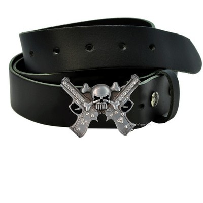 Biker Ledergürtel &  Gürtelschnalle Buckle Skull Gothic Gürtel  Heavy Metal *226