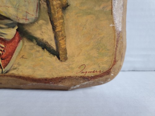James Ingwersen Gretchen Wooden Wall Plaque Decoupage 10.5 Inch Vtg Girls Decor - Picture 2 of 24