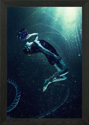 Drowning in time Framed Wall Art Poster Canvas Print Picture