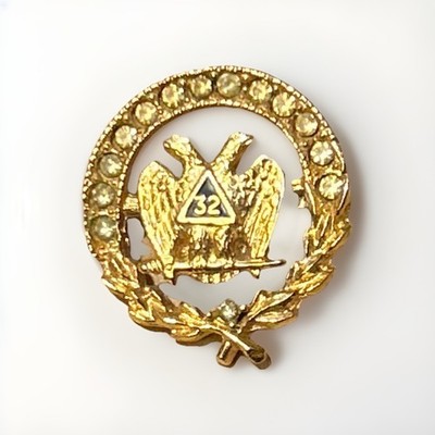 Vintage Masonic Scottish Rite 32nd Degree Double Headed Eagle Lapel Pin