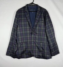 William Murray Blazer Sports Coat Mens XL 46 Tartan Plaid Serious Business
