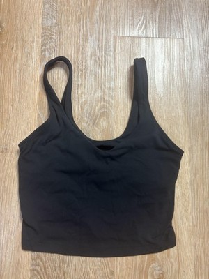 Lululemon Align Tank Top Womens 2 Black Built In Bra Cropped Yoga Gym Running
