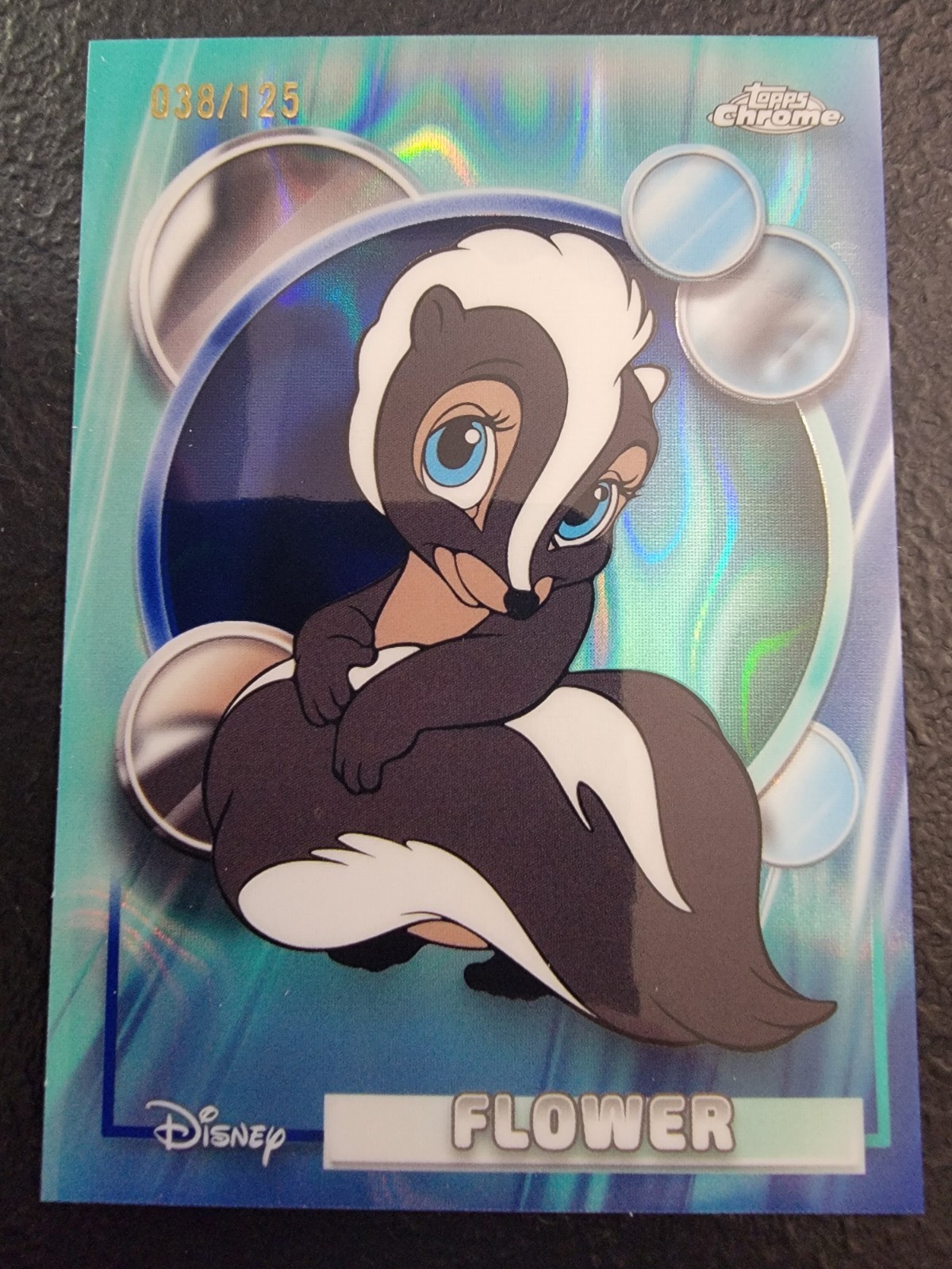 2026 Topps Chrome Disney Flower #9 Dark Blue and Light Blue Lava /125