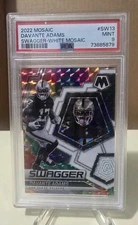 2022 Panini Mosaic DAVANTE ADAMS *SWAGGER WHITE MOSAIC PRIZM* /25 graded PSA 9