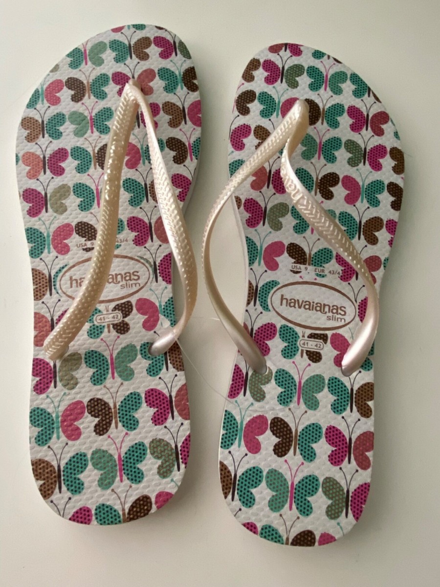 HAVAIANAS BUTTERFLY FLIP FLOPS WOMENS SIZE