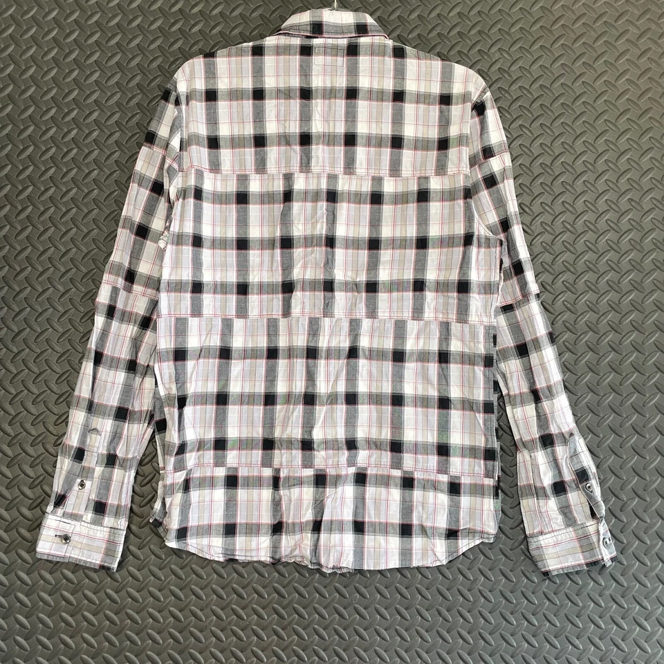 Camisa informal a cuadros con botones negra gris roja Threads & Heirs para hombre talla M Foto 2 de 4