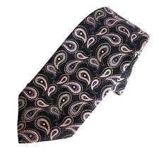 Robert Talbott Carmel 100% Silk Tie Hand Sewn Paisley Made In USA Purple Black