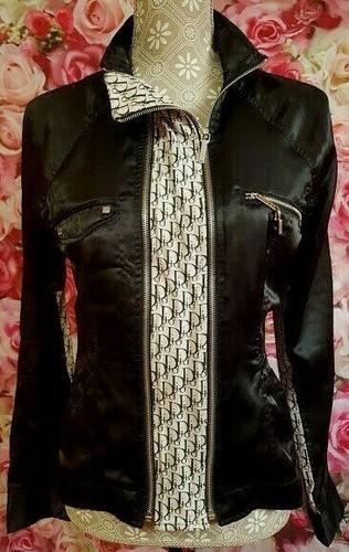 ❤️CHRISTIAN DIOR Galliano Black Satin monogram,sui