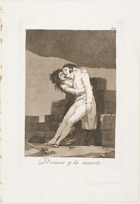 Love and Death, plate ten from Los Caprichos by Francisco José de Goya 18x24in