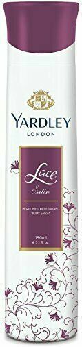 Yardley London Lace Satin Deodorant Body Spray For Women 150 ml - Afbeelding 1 van 6