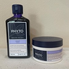 Phyto Violet Purple No Yellow Shampoo 8.45 oz  Repairing No Yellow Mask 6.76 oz