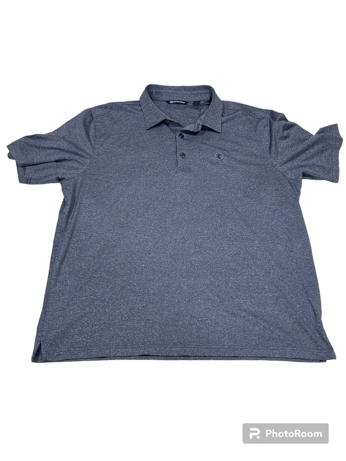 Polo Shirt Mens XL Navy and Light Blue Cutter&Buck DryTec Golf (TC on Chest)-image