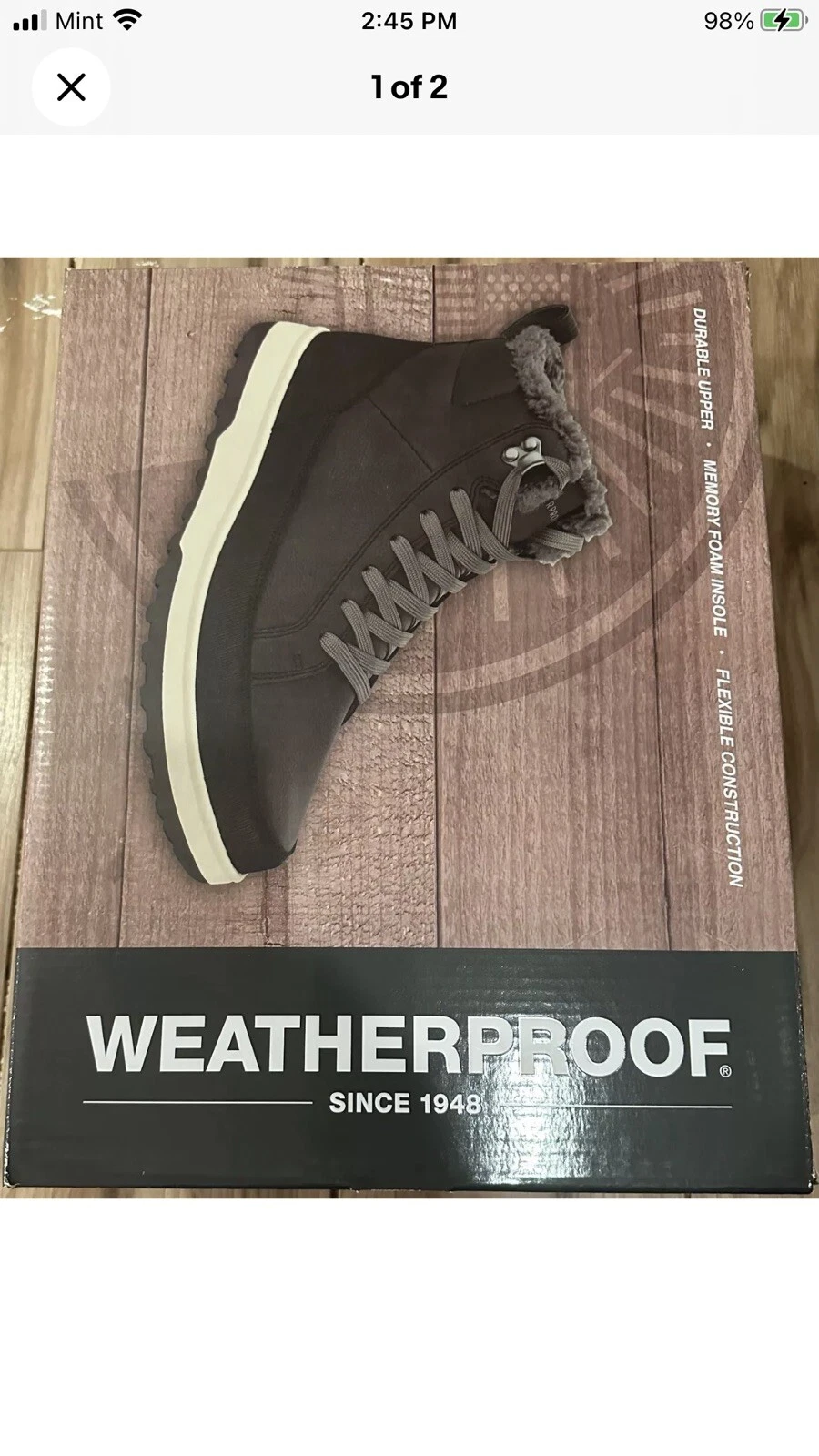 NEW!!! Weatherproof Men's Sneaker Boots Black👞 Size 12