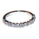 Diamond Ring 0.38 ct 18K White Gold Half Eternity Marquise Round Fine Jewelry — photo 2