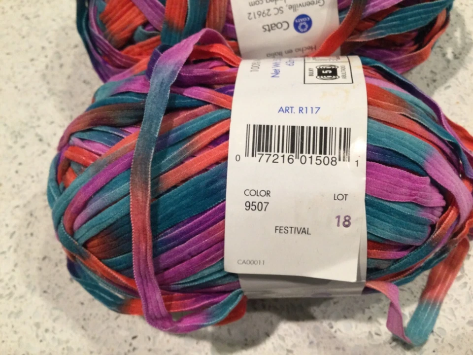 Moda Dea Yarn Ticker Tape Ribbon Yarn Color Festival lot of 4 Italian made - Image 3 of 4