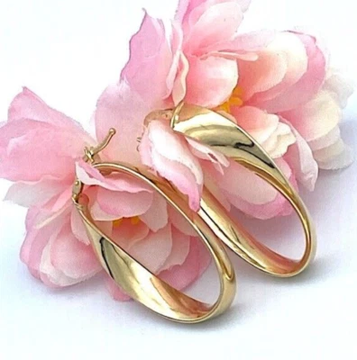 37 mm Creolen 750 Gelbgold 18 KT Gold Ohrringe *oval* 🧡elegant + EDEL💛 - Bild 1 von 4