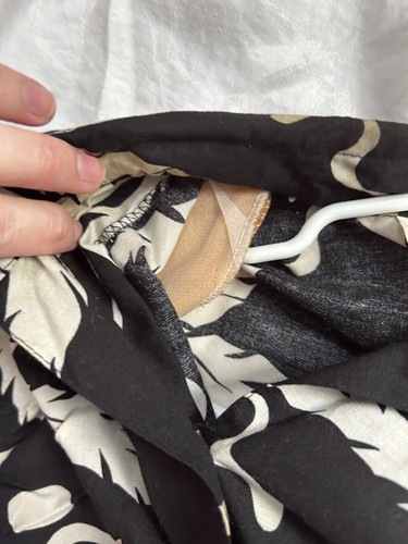 VINTAGE Hawaiian Print Button Up Top Skirt Women’s SET S Black White LIGHTWEIGHT - 第 4/14 張圖片