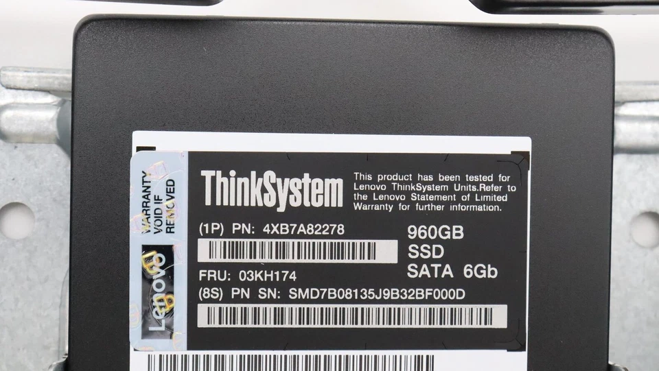 Lenovo 03KH174 4XB7A82278 960GB ThinkSystem SATA 6Gb 2.5" in 3.5'' Tray SSD new - Image 2 of 3