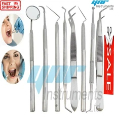 Dental Tooth Cleaning Kit Tartar Set Oral Care Scraper Tweezer Tooth Pick Mirror