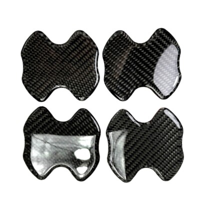 3D Real Carbon Fiber Exterior Door Handle Bowl Cup Trim Anti Scratch Pad DJC A