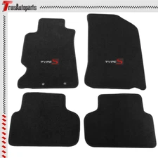 For 02-06 Acura RSX DC Floor Mats Black Car Carpet Nylon Front Rear w/ TypeS